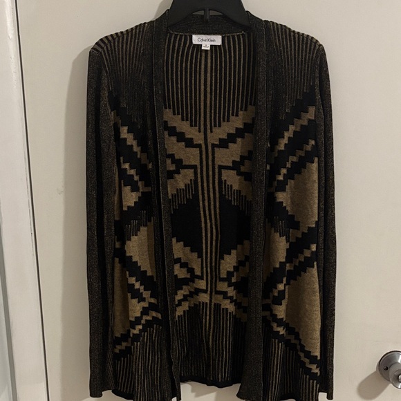 Calvin Klein Sweaters - Calvin Klein Geometric Black and Brown Cardigan